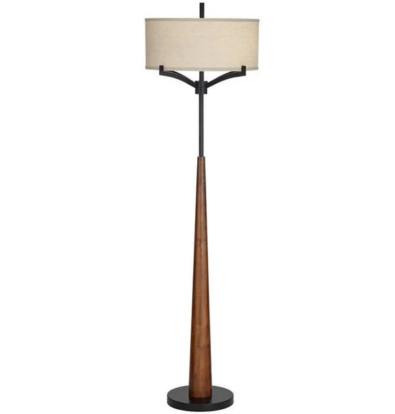 Lampe de plancher - Base en bois