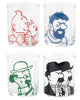 Ensemble 4 verres Tintin et les personnages