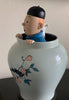 Statuette vase Lotus bleu