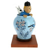Statuette vase Lotus bleu