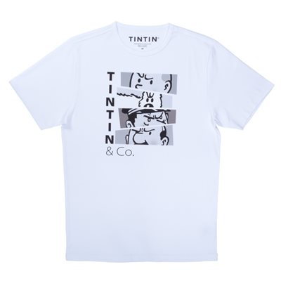 T-Shirt Tintin et compagnie noir et blanc
